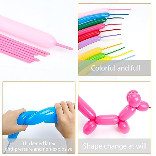 Image of ZNHIS 260 Balloons Kit - 100pcs Long Matt Color Mix for Balloon Arch and Animals - Random Colors