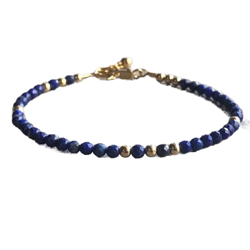 Bracelet en lapis lazuli facetté LKBEADS et fermoir plaqué or