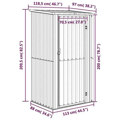 VidaXL Geräteschuppen Aus Massivholz – 55x52x112 Cm, Satteldach, Weiß, Für Gartenwerkzeuge & Lagerung