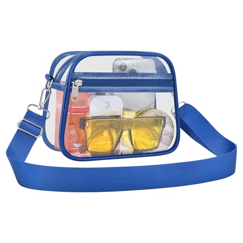 Image of Clear Bag for Stadium Events Clear Sports Fan Handbags Purses with Adjustbale Strap for Concerts Festivals Game Day