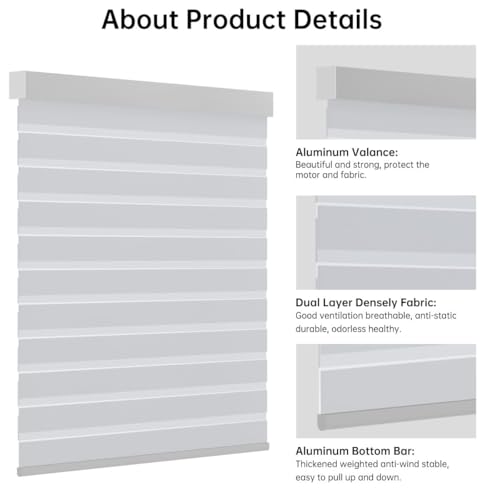 Uilvffo Motorized Zebra Sheer Blinds With Remote Control thumb #5