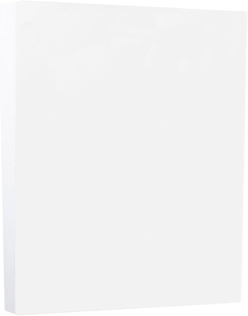 JAM PAPER Vellum Bristol Cardstock - 215.9 x 279.4 mm Coverstock - 298gsm - White - 50 Sheets/Pack