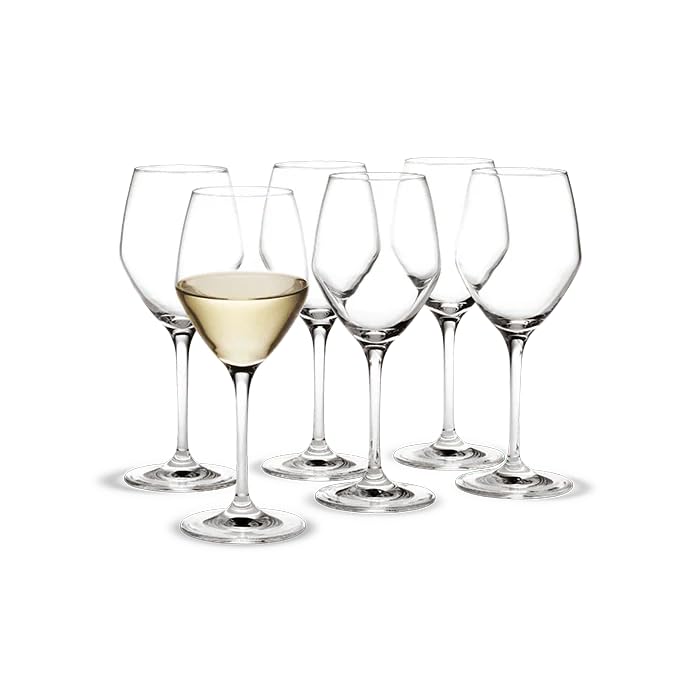 HolmegaardPerfection White Wine Glass Clear 6 Pcs H 7.9 in Dia 3.1 in 10.8 oz