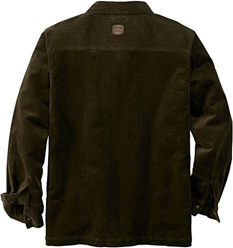 Legendary Whitetails Men's Standard Tough As Buck Flannel Lined Corduroy Shirt Jacket, Balsam, Large #TOP1