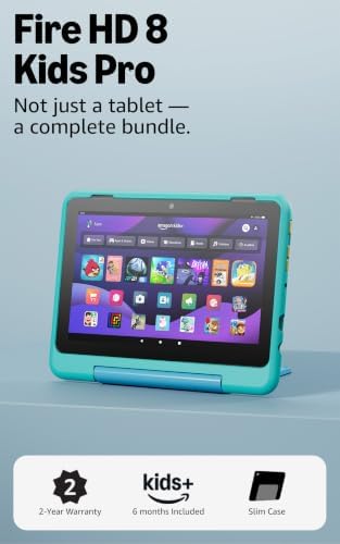Amazon Fire HD 8 Kids Pro tablet (newest model), ages 6-12. Brigh...