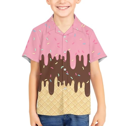 Kids Shirt Boys Hawaiian Shirt Beach Casual Button Down Shirt Short Sleeve Summer Breathable Shirt Gift