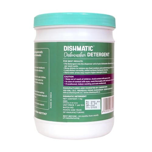 Image of Dishmatic Dishwasher Detergent, Salt and Rinse Aid (1 kg * 1kg * 250 ML) | Automatic Dishwashing Powder & Liquid Combo Pack | Compatible with All Dish Washer Machine