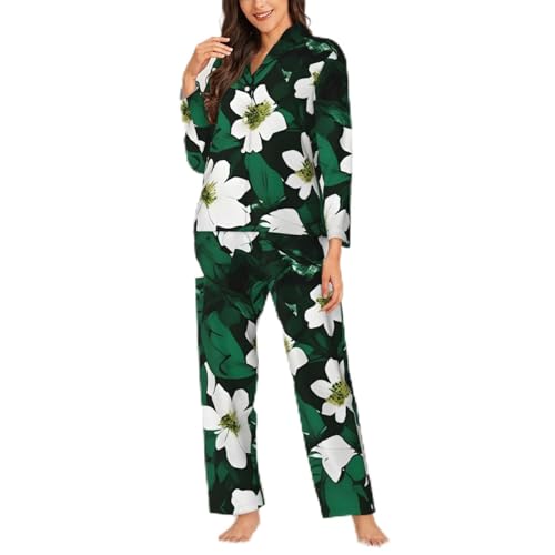 Pyjama floral Hunter pour femme en tissu soyeux de qualité supérieure