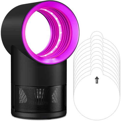 Image of Fruit Fly Trap Indoor Insect Trap with Suction, Time Setting, Bug Light,10 Sticky Glue Boards (Pink)
