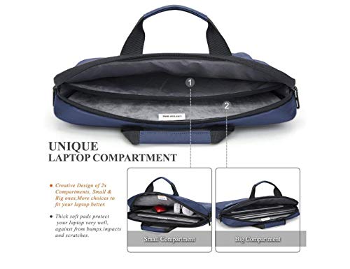 Image of MOCA Men's compatible Laptop Sleeve shoulder messenger hand bag for 15 15.4 15.6 inch Macbook pro acer HP Dell inspiron Toshiba Asus laptop bag (Blue)