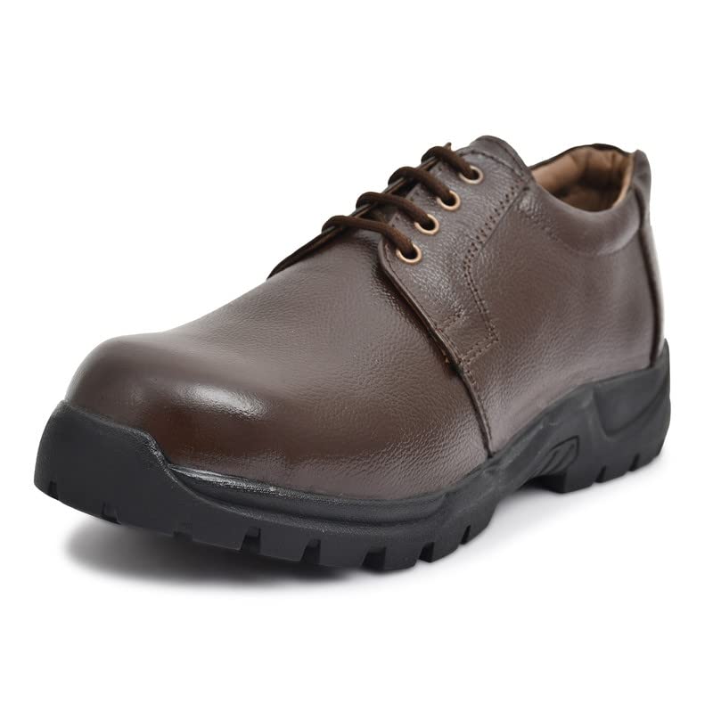 PILLAA Brown Genuine Leather Steel Toe Industrial Safety Shoes for Men - 11 UK (B0BQH1M4Y1) Amazon Price History, Amazon Price Tracker
