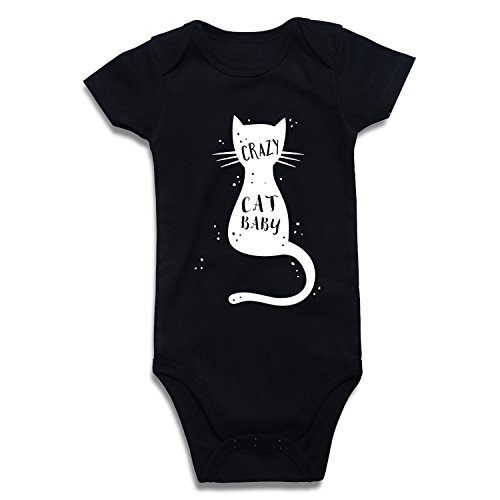 Image of SOBOWO Funny Words Infant Baby Bodysuit One Piece Shirt for Newborn Girls Boys (0-3 Months, Crazy Cat Baby)