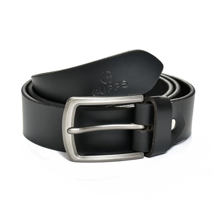 Image of GUPPS Men's Genuine Leather Pin Buckle Belt | Leather Belt for Men Classic Designs for Work & Business Casual