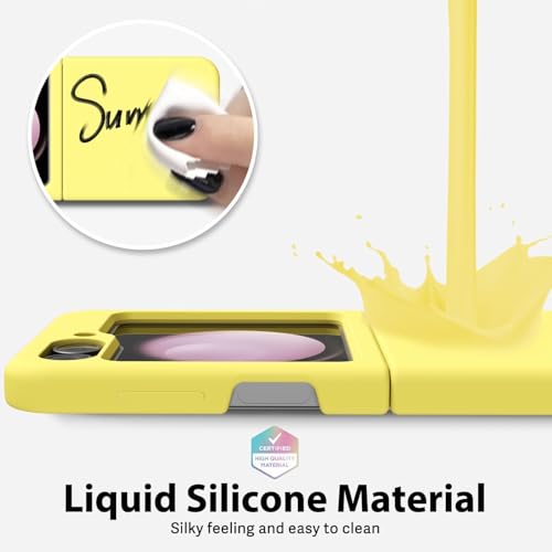 Image of MIDOS Back Cover Compatible with Samsung Z Flip 6 Case Liquid Silicone Full Protection Shock Proof Back Cover for Samsung Galaxy Z Flip 6 (Yellow)