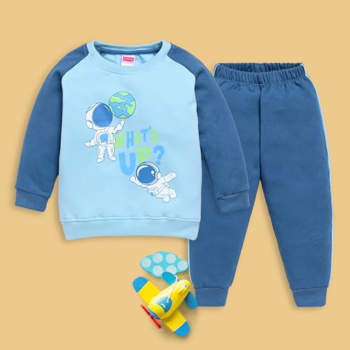 Image of LuvLap Baby Boys Full Sleeve Sweatshirt & Pyjama Set Pack of 1