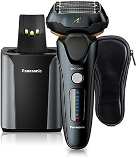 Panasonic Electric Razor for Men, Electric Shaver, ARC5 with Premium Automatic Cleaning and Charging Station, Wet Dry Shaver Men, Cordless Razor, with Pop-Up Trimmer ES-LV97-K, Black