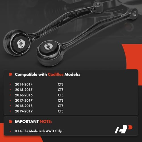 A-Premium 2 x Front Forward Lower Control Arm, with Bushing, Without Ball Joint, Compatible with Cadillac CTS 2014 2015 2016 2017 2018 2019, AWD Only - Image 3