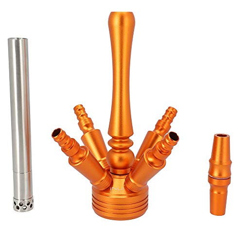 INVI® Reflexion Shisha Aluminium 57 cm I Wasserpfeife Komplettset mit Kaminkopf-Set I Silikonschlauch mit Alumundstück I… – Bild 5