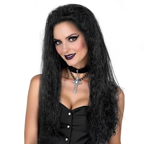 HOMELEX Witch Wig Old Women Long Black Curly Costume Cosplay