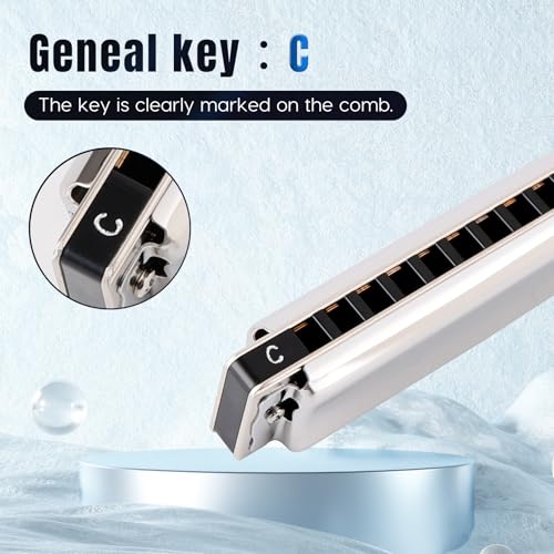Harmonica Key of C 10 Holes 20 Tones Blues Harp Diatonic Mouth Organ Armonica with EVA Protective Case for Adults Beginner Intermediate Rock Jazz Gift Silver JDR North - Les Beatles, Paul McCartney, John Lennon, RIngo Starr, George Harrison Harmonica Key of C 10 Holes 20 Tones Blues Harp Diatonic Mouth Organ Armonica with EVA Protective Case for Adults Beginner Intermediate Rock Jazz Gift Silver JDR North – Image 5