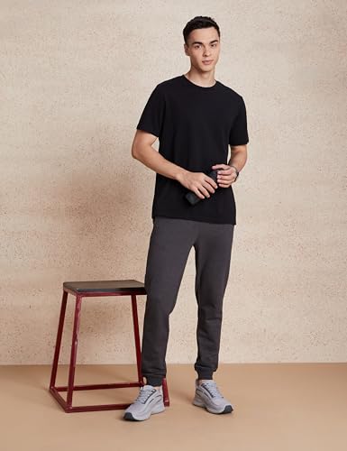 Image of Amazon Brand - Symbol Men's Cotton Rich Strechable Knit Terry Track Pants - Regular Fit