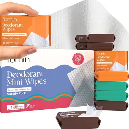 Image of FOMIN Acidified Mini Deodorant Travel Wipes - 288 Count Variety Pack