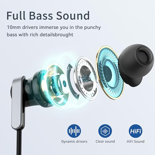 Image of USB C Wired Earphones with Microphone & Volume Control, Type-C in-Ear Headphones with Portable Pouch & Noise Isolating Stereo Sound for Samsung, Google Pixel, iPad Pro, Laptop, Tablet (Black)