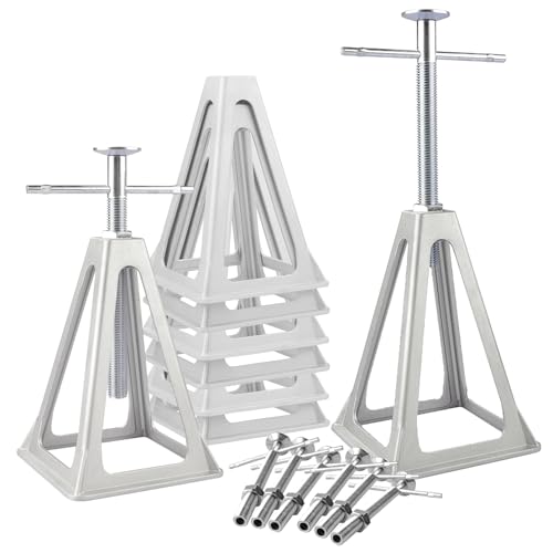 Image of RVGUARD RV Stack Jacks 8 Pack, Aluminum Stabilizer Jacks for RV Trailer Camper, Single Support Up to 6000 Lbs, Adjustable from 11 inch to 17 inch