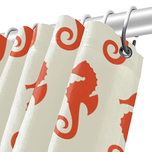 Rideau de douche 168 x 183 cm imperméable orange avec anneaux