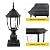 Dusk to Dawn Outdoor Post Light Hardwired 120V, Waterproof Aluminum Pole Light Fixture with Pier Mount Base, Exterior Lamp Post Lantern Head with Clear Glass for Garden Yard Patio Pathway (6 Inch)