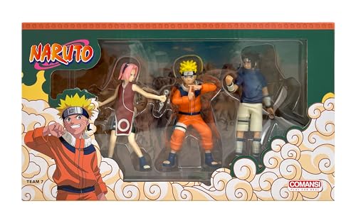 Naruto Set de 3 Figuras Figuras no articuladas de Comansi, Sasuke y Sakura - 10cm