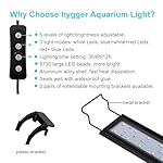 hygger 14W Full Spectrum Aquarium Light with Aluminum Alloy Shell Extendable Brackets, White Blue Red LEDs, External Controller, for Freshwater Fish Tank (18-24 inch) - Image 2
