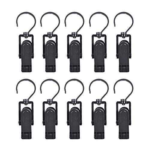 10個入り 洗濯バサミ クリップ 洗濯 クリップ 多用途のフック 回転 フック ピンチ ホワイトプラスチック製クリップ キッチン バスルーム