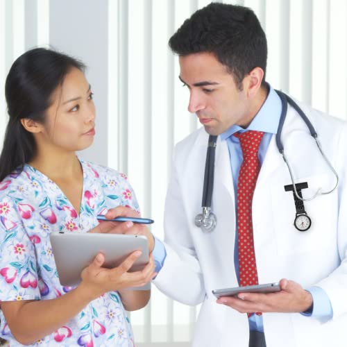 TRIXES Verpleegkundigen Fob Horloge - Roestvrij Staal Quartz - Zakhorloges met Pin - Clip op Metalen Hangend Fob Horloge - Geschenken voor een arts, Verpleegster, Paramedicus, Verzorger & - Afbeelding 4