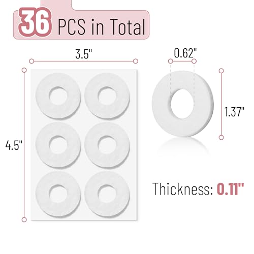 Image of Dr. JK- Felt Callus Pads, 36 pcs, White Round Callus Cushions for Feet, Adhesive Corn Cushions for Feet