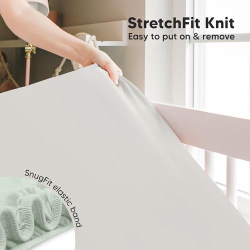 Image of KeaBabies 2-Pack Baby Crib Sheets for Boys, Girls, 52x28 Fitted (Sage) | Viscose Derived from Bamboo, Toddler Bed Sheets Neutral, Fitted Crib Mattress Sheet for Standard Baby Bedding, Soft, Cozy
