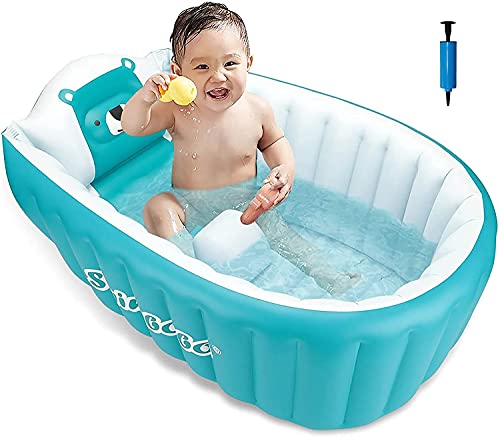 MONODEAL baignoire gonflable pour bébé été bain doux bassin de natation pliable antidérapant baignoire voyage épaissi bébé siège de bain bassin bébé baignoire (bébé 0-46 mois)