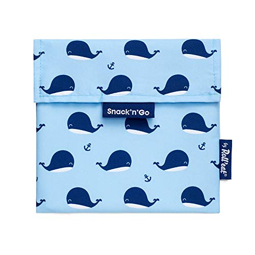 Roll'eat ® | Porta Sandwich Reutilizable, Bolsa Ecológica sin BPA, Porta Bocadillo de Color Whales - Snack'n'Go...