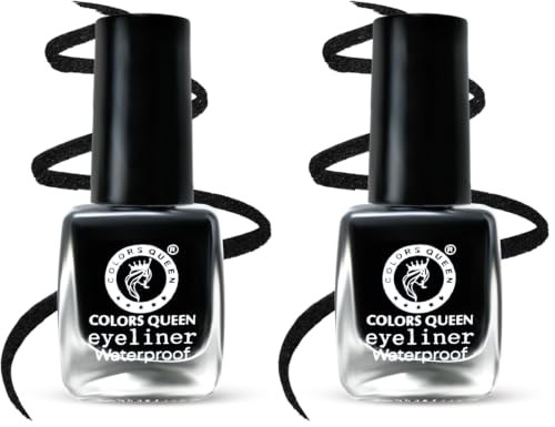 Image of Colors Queen Liquid Matte Eyeliner | Long Lasting & Lightweight Formula | Precise Application | Quick Drying Eyeliner Waterproof Black (Black, 7ml) (Pack of 2)