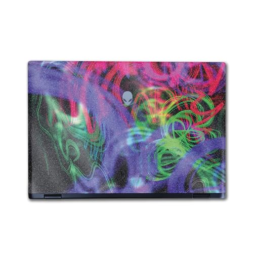 Image of Glossy Glitter Laptop Skin Compatible with Alienware M16 R2 (2024) - Neon Splatter - Premium 3M Vinyl Protective Wrap Decal Cover - Easy to Apply | Crafted in The USA by MightySkins
