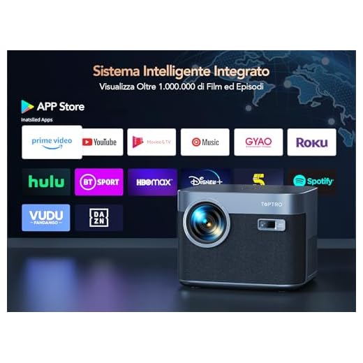 Beamer【Autofokus/Trapezkorrektur】Full HD 1080P WiFi6 Bluetooth 600 ANSI Beamer,TOPTRO 4K Unterstützt LED Projektor 300” Display, Android 9.0 Heimkino Video Beamer kompatibel mit Smartphone/Fire Stick