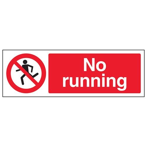 V Safety No Running Capital N Sign - 300mm x 100mm - Self Adhesive Vinyl