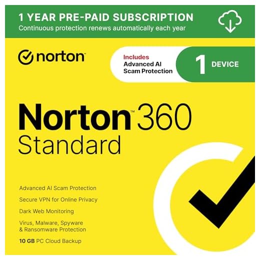 Norton 360 Standard Antivirus, 1 Device, Auto-Renews [Download]