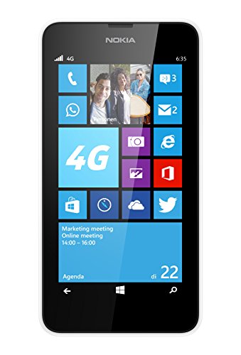 Nokia Lumia 635 8 GB 4 G Blanc – Smartphone Sim Unique, Windows Phone, MicroSIM, GSM, WCDMA, LTE