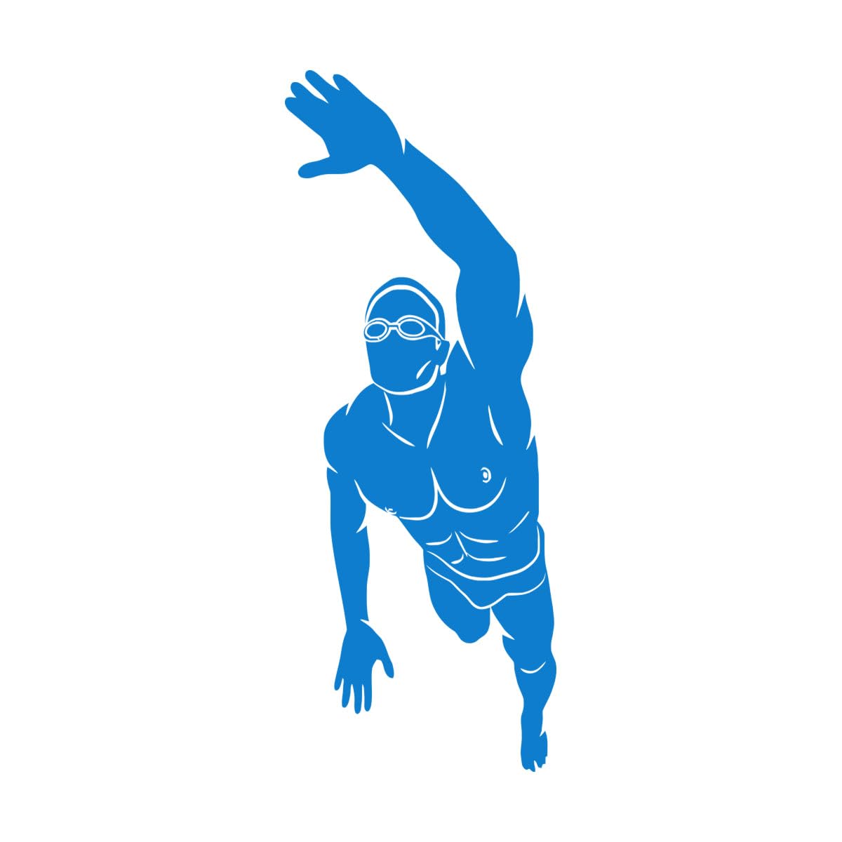 Lettering Stickers Swimming Logo Quote Man Swimming Fitnesscenter Swimming Pool Sport 47.3x120cm Equipped with Transfer Film kit Extra Large Blue