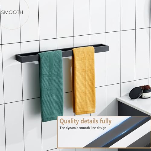 Image of KOKOSIRI Towel Bar Matte Black Bath Towel Holder 20-Inch Kitchen Rack Stainless Steel for Bathroom Hardware Wall Mounted, 1 Pack B4008BK-L20