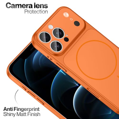 Image of SHINESTAR Converter Case for iPhone 12 Pro Max | Premium Protective Mag-Safe Cover | iPhone 17 Pro / 17 Pro Max Series Style Design | in-Built Camera Guard | Wireless Charging Compatible - Orange