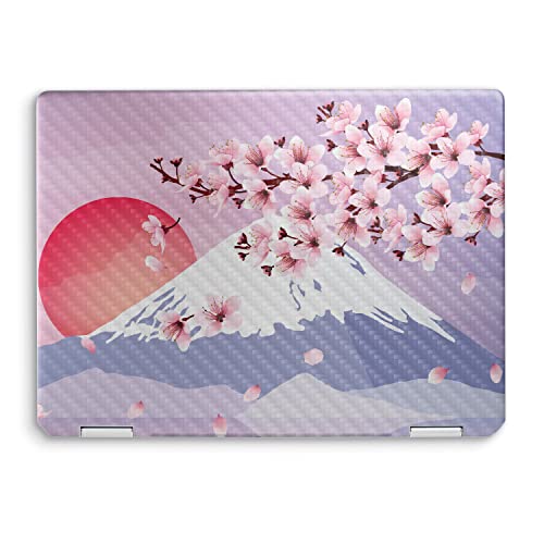 Image of MightySkins Carbon Fiber Skin Compatible with HP Spectre x360 14 inch (2022) Full Wrap Kit - Fuji Sunset | Protective, Durable Textured Carbon Fiber Finish | Easy to Apply | Made in The USA
