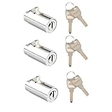 Lokgo Vending Machine Lock Brass Lock with High Security Dimple Key (Keyed Alike) for Soda, Snack, Candy, Gumball Machines (3)