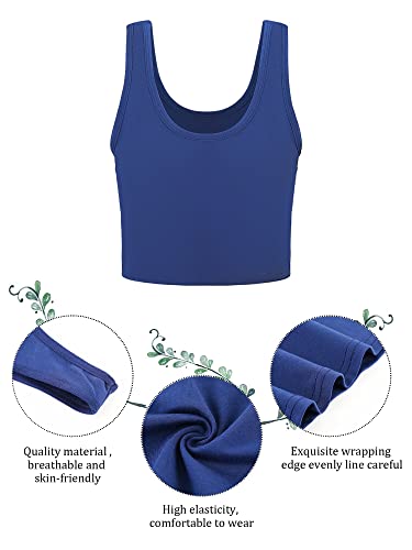 6 Pieces Girls Dance Tank Tops Racerback Crop Tank Tops Sleeveless Dance Top For Ballet Teens Gymnastics Dancewear (White, Pink, Green, Purple, Yellow, Blue, 11-12 Years) #TOP3